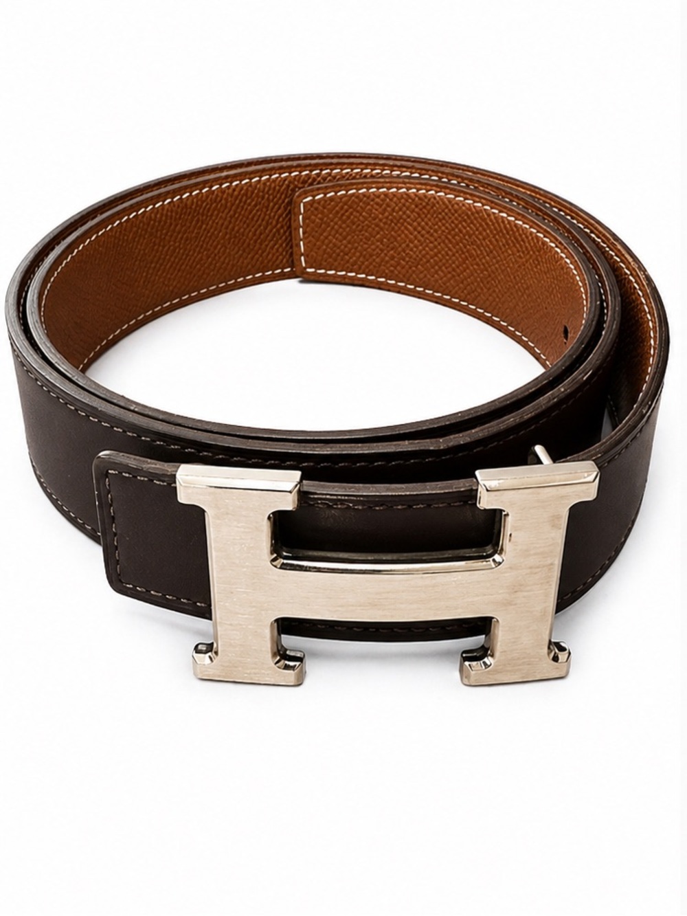 Hermés Constance Black/Brown matte/brushed silver H buckle (scratch-resistant)